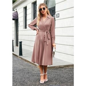 Grace Karin Long Sleeve Mauve Dress A Line Buisness Casual